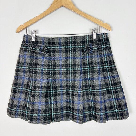 GAP Dresses & Skirts - Vtg Y2K 2005 Gap Plaid Wool Pleated Mini Skirt Academia Grunge Size 4 Women's